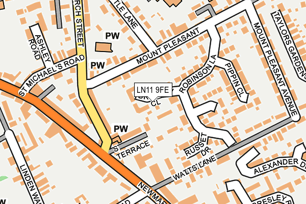 LN11 9FE map - OS OpenMap – Local (Ordnance Survey)