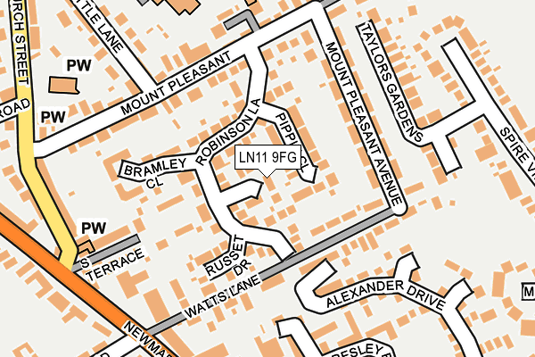 LN11 9FG map - OS OpenMap – Local (Ordnance Survey)