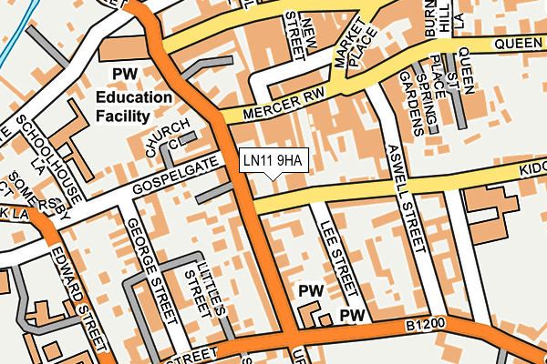 LN11 9HA map - OS OpenMap – Local (Ordnance Survey)