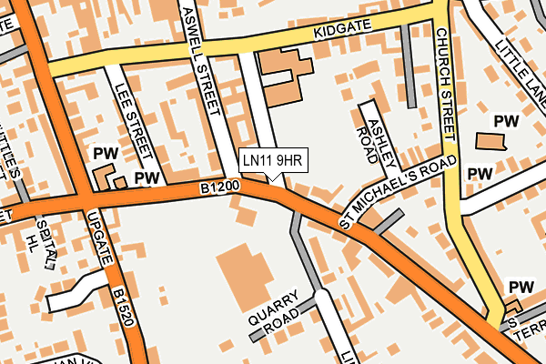 LN11 9HR map - OS OpenMap – Local (Ordnance Survey)