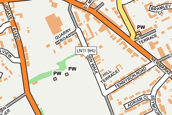 LN11 9HU map - OS OpenMap – Local (Ordnance Survey)