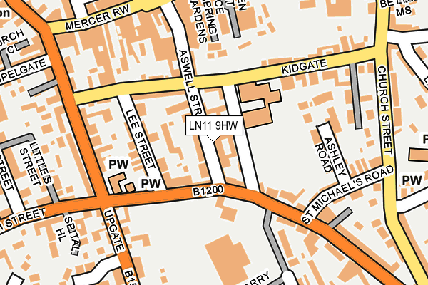 LN11 9HW map - OS OpenMap – Local (Ordnance Survey)