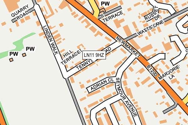 LN11 9HZ map - OS OpenMap – Local (Ordnance Survey)