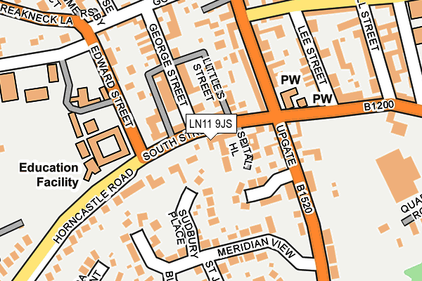 LN11 9JS map - OS OpenMap – Local (Ordnance Survey)