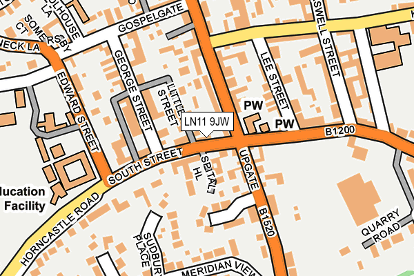 LN11 9JW map - OS OpenMap – Local (Ordnance Survey)