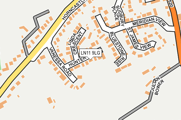 LN11 9LG map - OS OpenMap – Local (Ordnance Survey)
