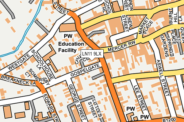 LN11 9LX map - OS OpenMap – Local (Ordnance Survey)