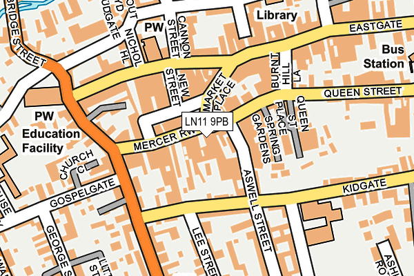 LN11 9PB map - OS OpenMap – Local (Ordnance Survey)