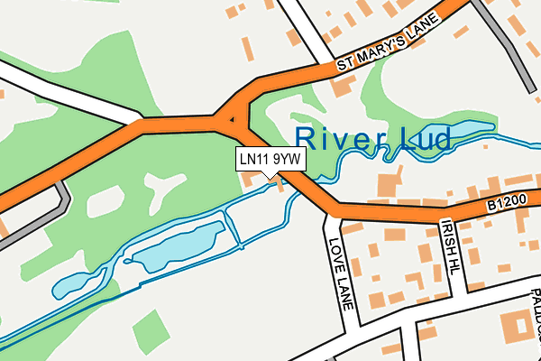 LN11 9YW map - OS OpenMap – Local (Ordnance Survey)