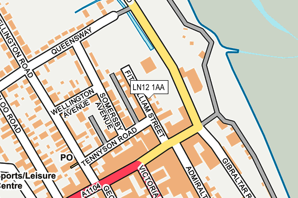 LN12 1AA map - OS OpenMap – Local (Ordnance Survey)
