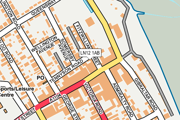 LN12 1AB map - OS OpenMap – Local (Ordnance Survey)