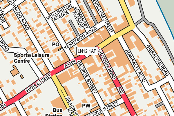 LN12 1AF map - OS OpenMap – Local (Ordnance Survey)
