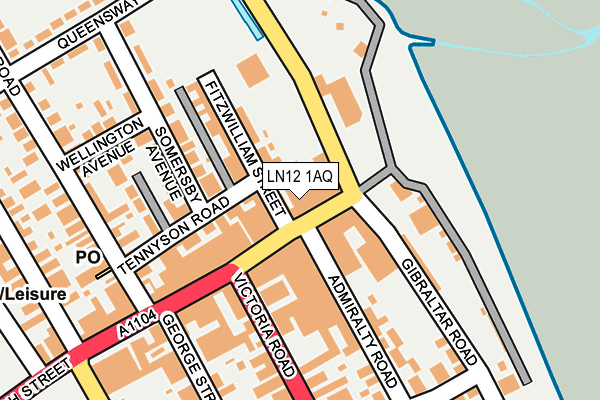 LN12 1AQ map - OS OpenMap – Local (Ordnance Survey)