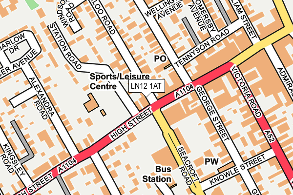 LN12 1AT map - OS OpenMap – Local (Ordnance Survey)