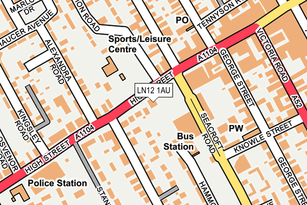 LN12 1AU map - OS OpenMap – Local (Ordnance Survey)