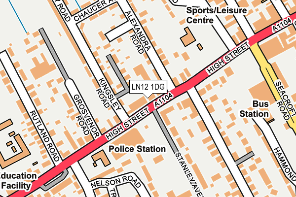 LN12 1DG map - OS OpenMap – Local (Ordnance Survey)