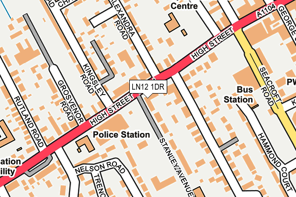 LN12 1DR map - OS OpenMap – Local (Ordnance Survey)