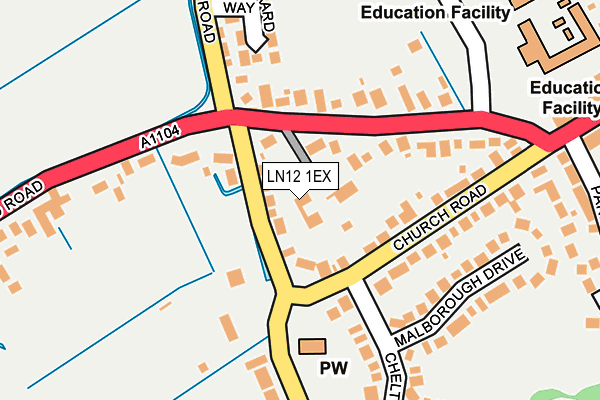 LN12 1EX map - OS OpenMap – Local (Ordnance Survey)