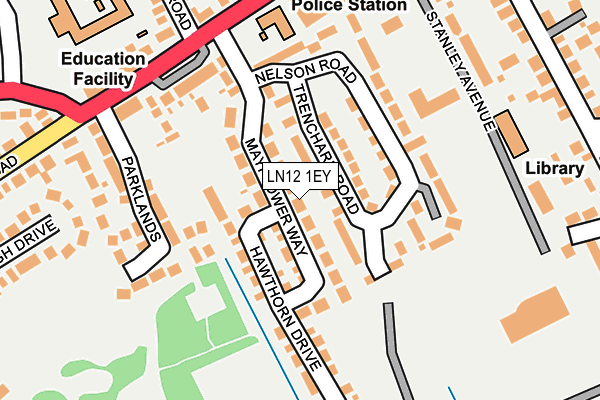 LN12 1EY map - OS OpenMap – Local (Ordnance Survey)