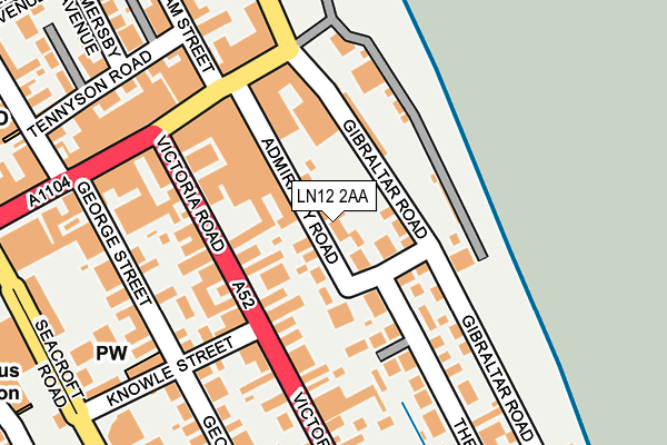 LN12 2AA map - OS OpenMap – Local (Ordnance Survey)