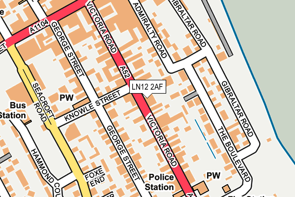 LN12 2AF map - OS OpenMap – Local (Ordnance Survey)