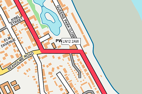 LN12 2AW map - OS OpenMap – Local (Ordnance Survey)