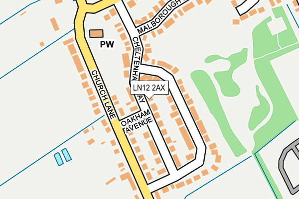 LN12 2AX map - OS OpenMap – Local (Ordnance Survey)