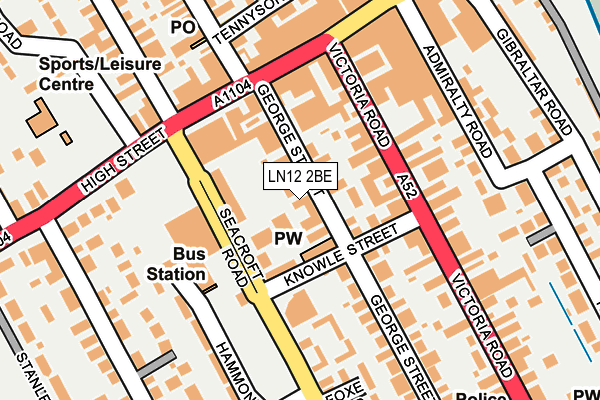 LN12 2BE map - OS OpenMap – Local (Ordnance Survey)