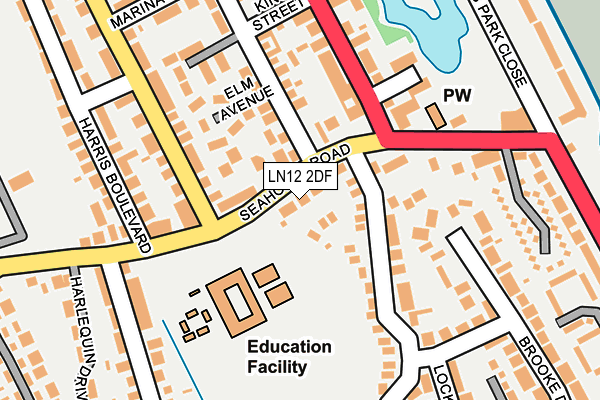 LN12 2DF map - OS OpenMap – Local (Ordnance Survey)
