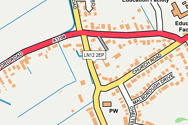 LN12 2EP map - OS OpenMap – Local (Ordnance Survey)