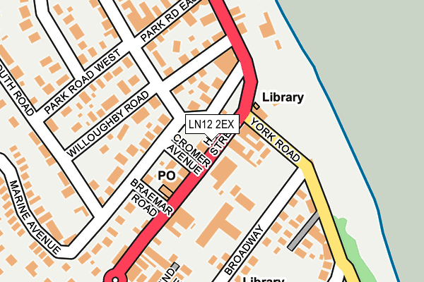 LN12 2EX map - OS OpenMap – Local (Ordnance Survey)