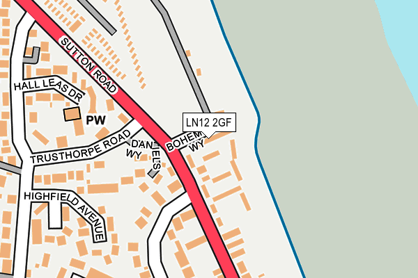 LN12 2GF map - OS OpenMap – Local (Ordnance Survey)