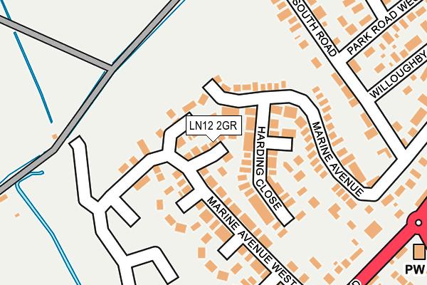 LN12 2GR map - OS OpenMap – Local (Ordnance Survey)