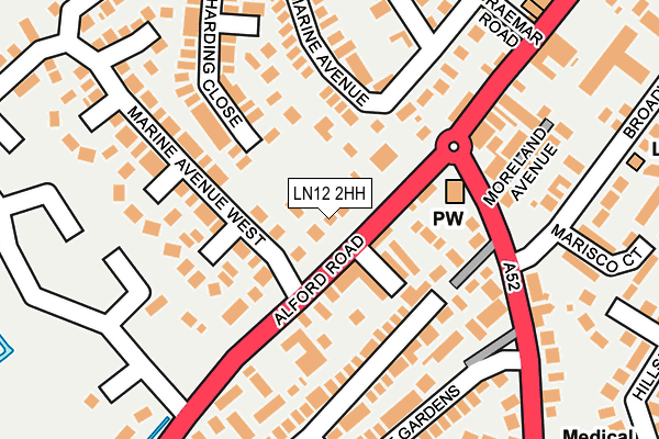 LN12 2HH map - OS OpenMap – Local (Ordnance Survey)