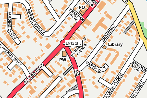 LN12 2HJ map - OS OpenMap – Local (Ordnance Survey)
