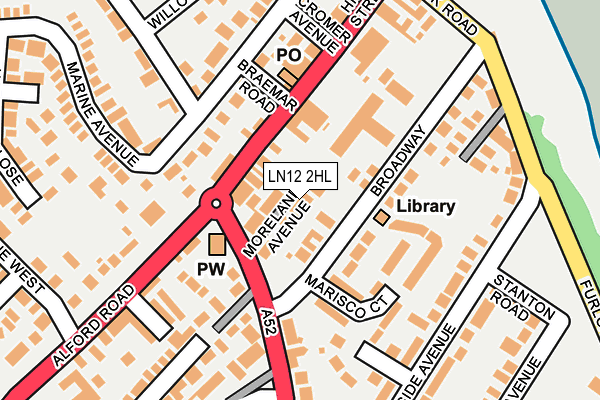 LN12 2HL map - OS OpenMap – Local (Ordnance Survey)