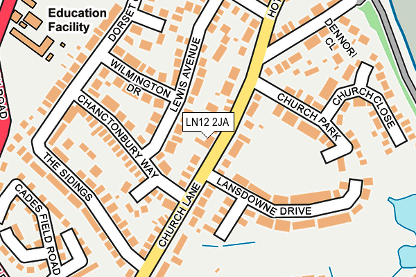 LN12 2JA map - OS OpenMap – Local (Ordnance Survey)