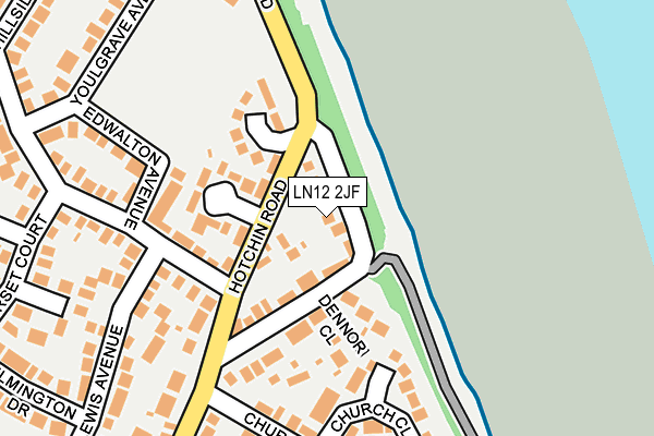 LN12 2JF map - OS OpenMap – Local (Ordnance Survey)