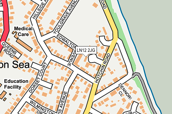 LN12 2JG map - OS OpenMap – Local (Ordnance Survey)