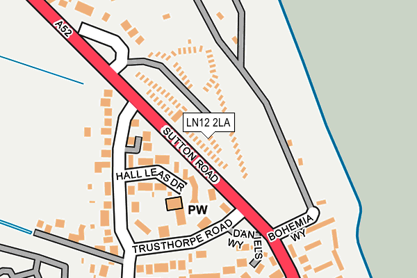 LN12 2LA map - OS OpenMap – Local (Ordnance Survey)