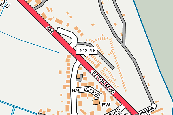 LN12 2LF map - OS OpenMap – Local (Ordnance Survey)