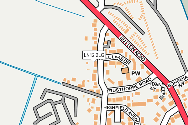 LN12 2LG map - OS OpenMap – Local (Ordnance Survey)