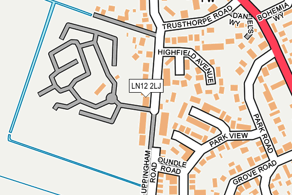 LN12 2LJ map - OS OpenMap – Local (Ordnance Survey)