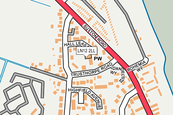 LN12 2LL map - OS OpenMap – Local (Ordnance Survey)
