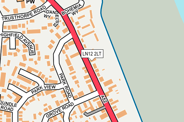 LN12 2LT map - OS OpenMap – Local (Ordnance Survey)