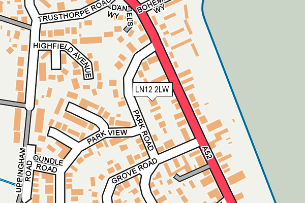 LN12 2LW map - OS OpenMap – Local (Ordnance Survey)