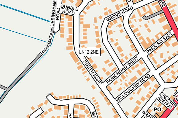 LN12 2NE map - OS OpenMap – Local (Ordnance Survey)