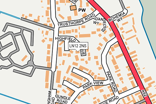 LN12 2NS map - OS OpenMap – Local (Ordnance Survey)