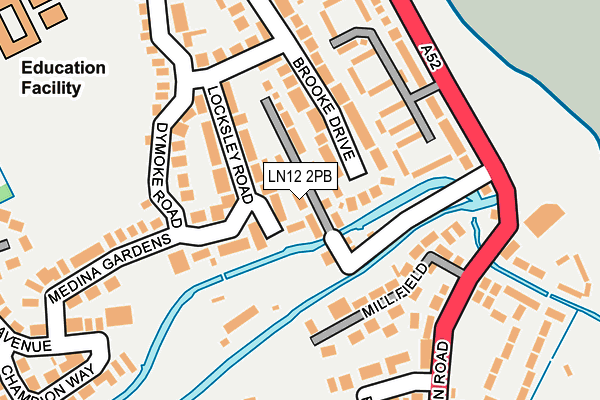 LN12 2PB map - OS OpenMap – Local (Ordnance Survey)