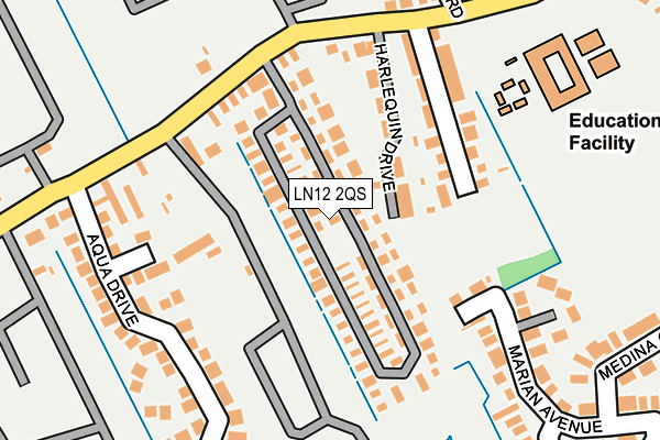 LN12 2QS map - OS OpenMap – Local (Ordnance Survey)
